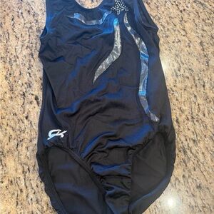 Black Leotard with Silver Accents ribbon and star shimmer